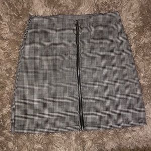 A black and white small checkered skirt